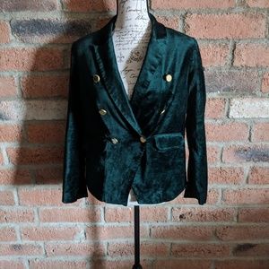 Chico's Emerald Green Velvet Blazer